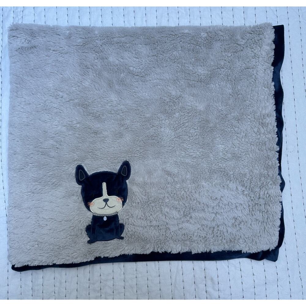 The Peanutshell Blanket Baby Gray Navy Blue Dog Peanut Shell Puppy